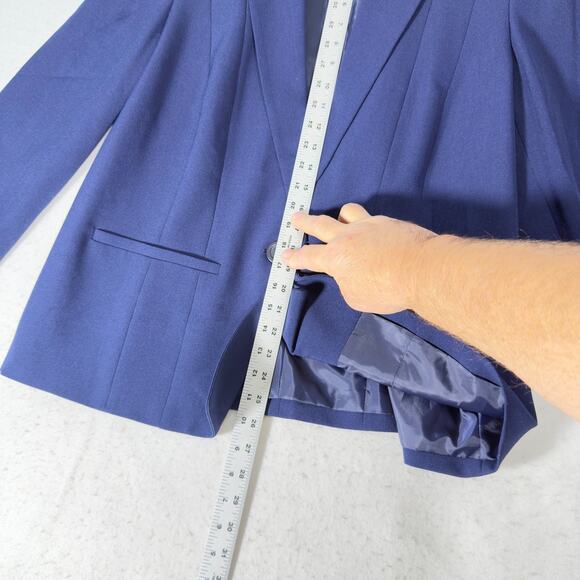 Kasper Woman Blazer Sz 16W Single Button Fully Lined Blue New w Tags Career Pro - Picture 9 of 16